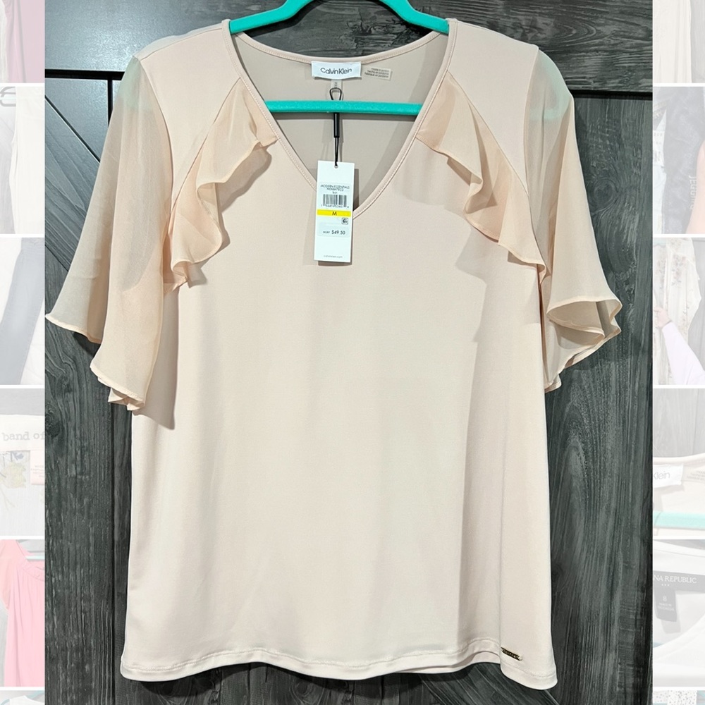 NEW with tags, Calvin Klein blush women’s top